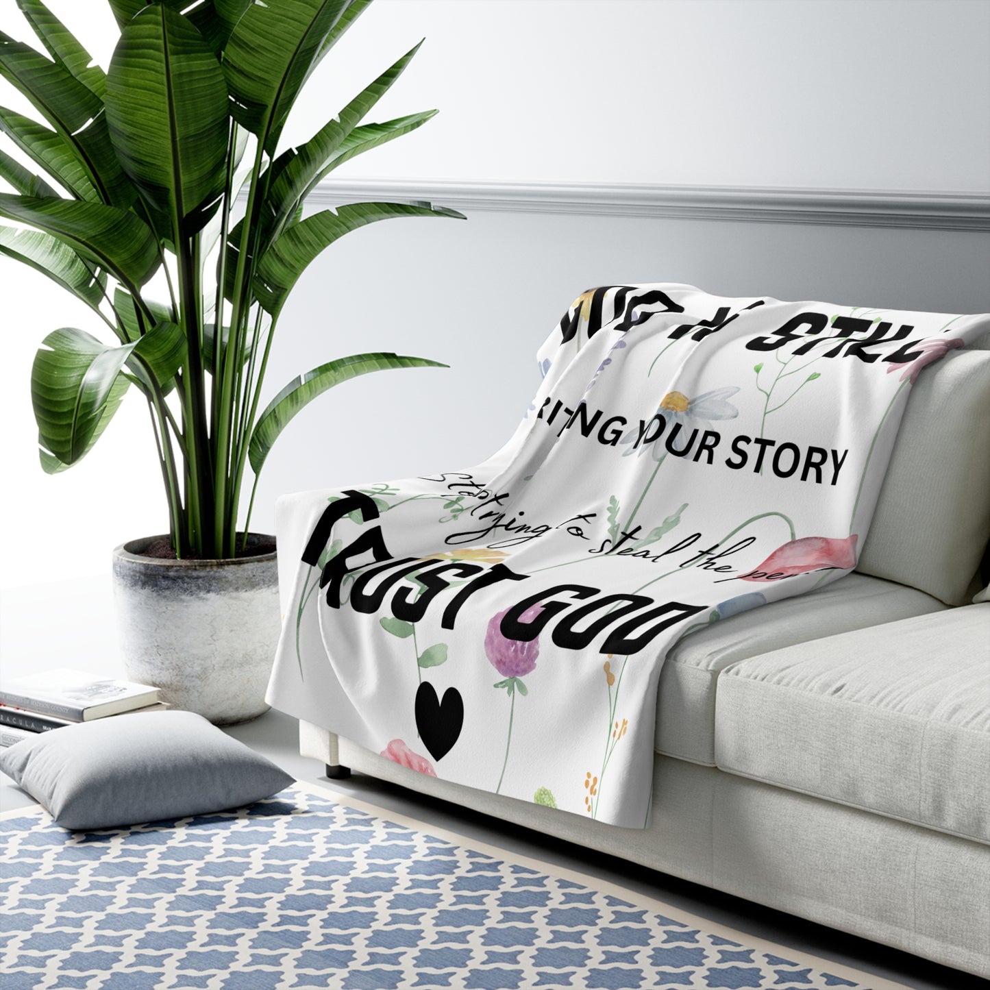 Inspirational Sherpa Fleece Blanket - 'God is Still Writing Your Story'