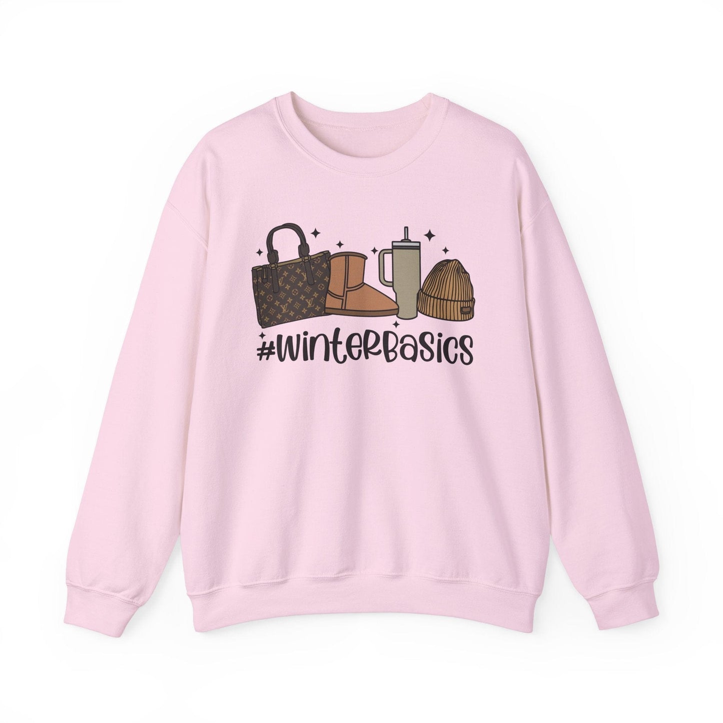 Winter Basics Crewneck Sweatshirt - #WINTERBASICS Cute Winter Comfy Collection Addition