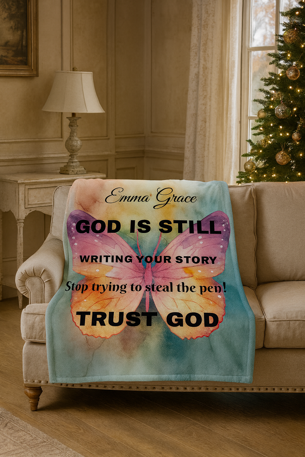 Personalized Sherpa Fleece Blanket/God Is Still Writing Your Story