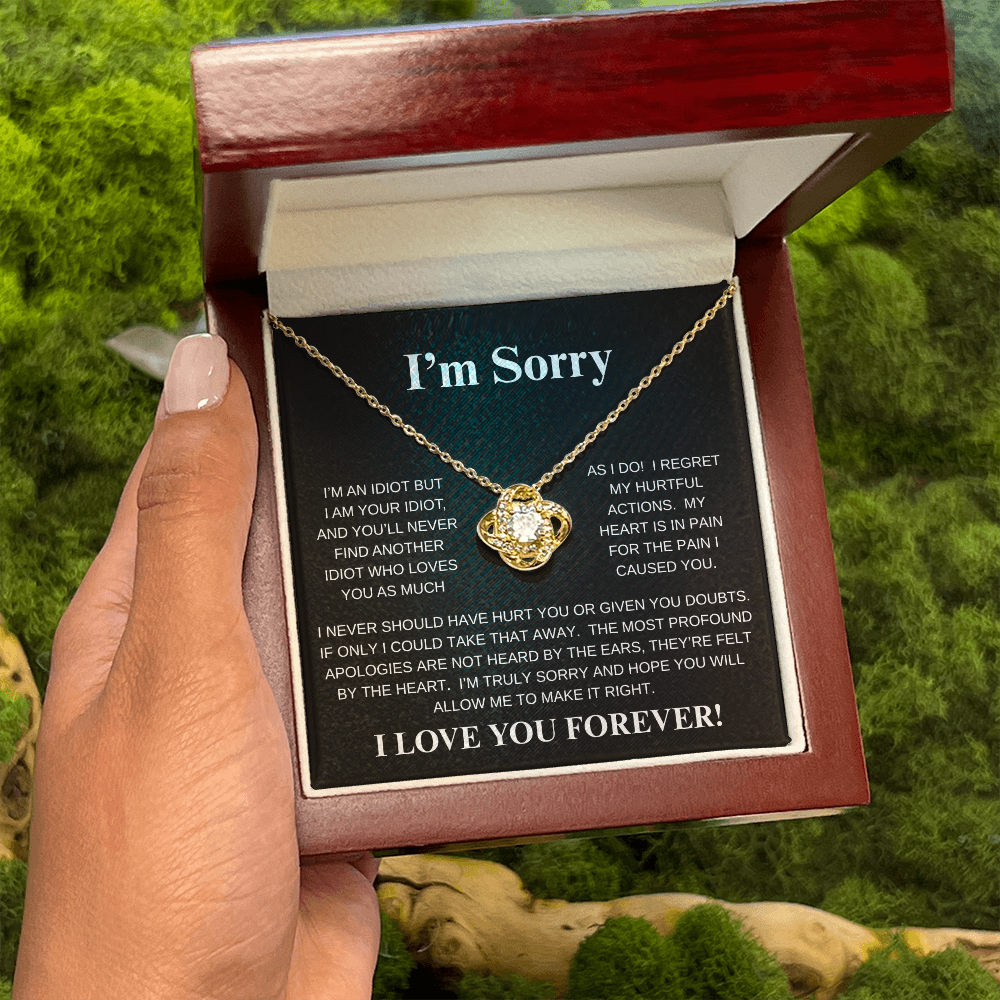 I'M SORRY....I LOVE YOU FOREVER!*LOVE KNOT* NECKLACE