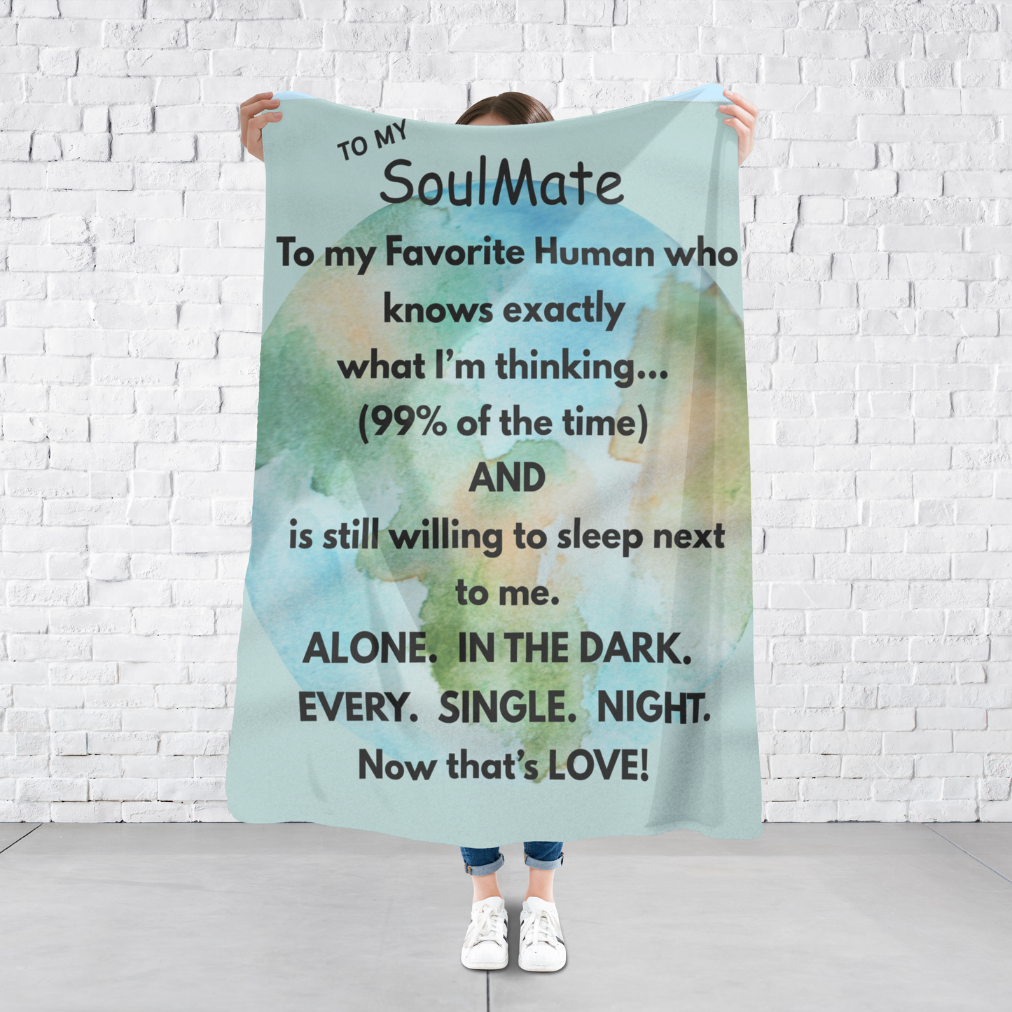 Soulmate Sherpa Blanket — Funny Romantic Quote "To My SoulMate... Now That's Love"