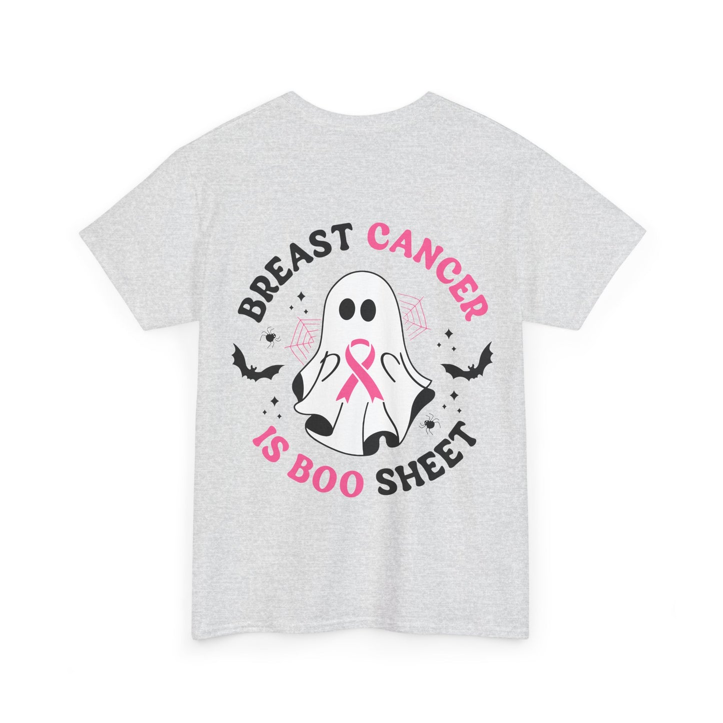 Cute Ghost Breast Cancer Awareness Tee | Unisex Heavy Cotton Tee, Halloween Shirt, Breast Cancer Support, Boo Sheet Tee, Gift for Her