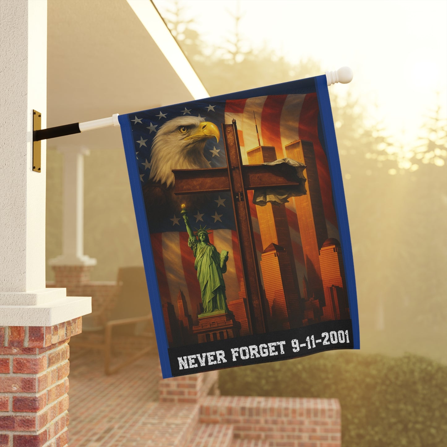9/11 Memorial Flag – Never Forget 9-11-2001