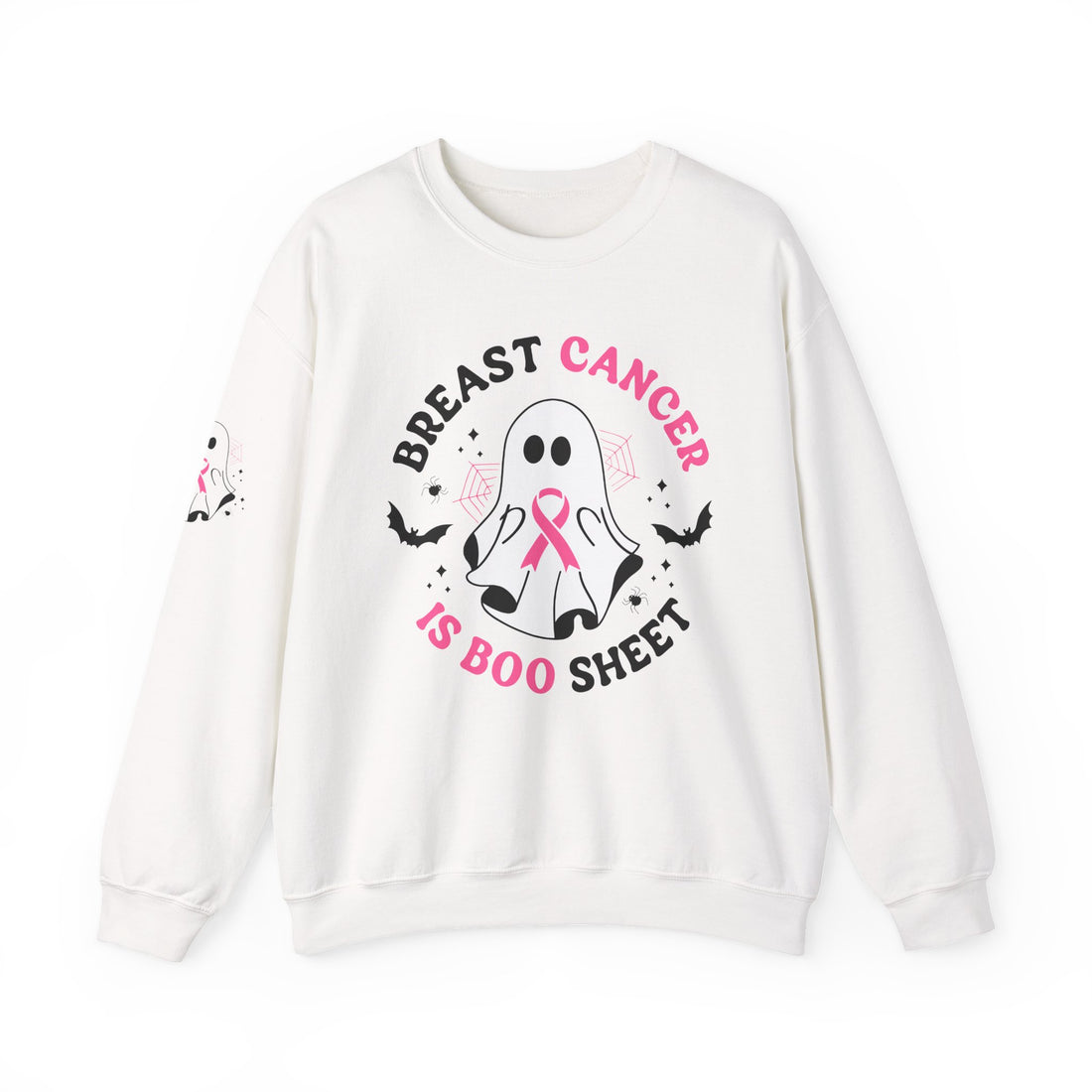 Breast Cancer Awareness Ghost Sweatshirt, Halloween Shirt, Gifts for Her, Funny Crewneck, Unisex Casual Wear