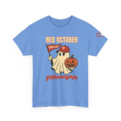 Red October Shirt, Spooky Season Apparel, Unisex Cotton T-Shirt, Fall Festival Wear