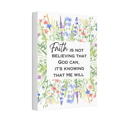 Floral "Faith" Canvas Wall Art