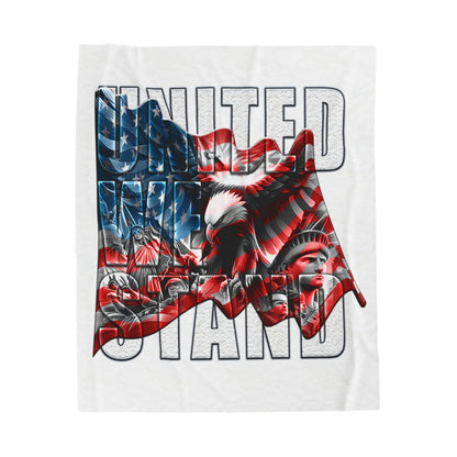 Patriotic Lightweight Velveteen Plush Blanket, Cozy Throw for Home Decor, Gift for Veterans, & Military, Warm Soft Blanket.