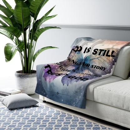 Sherpa Fleece Blanket - Watercolor Inspirational Throw/Blanket Super Soft Sherpa