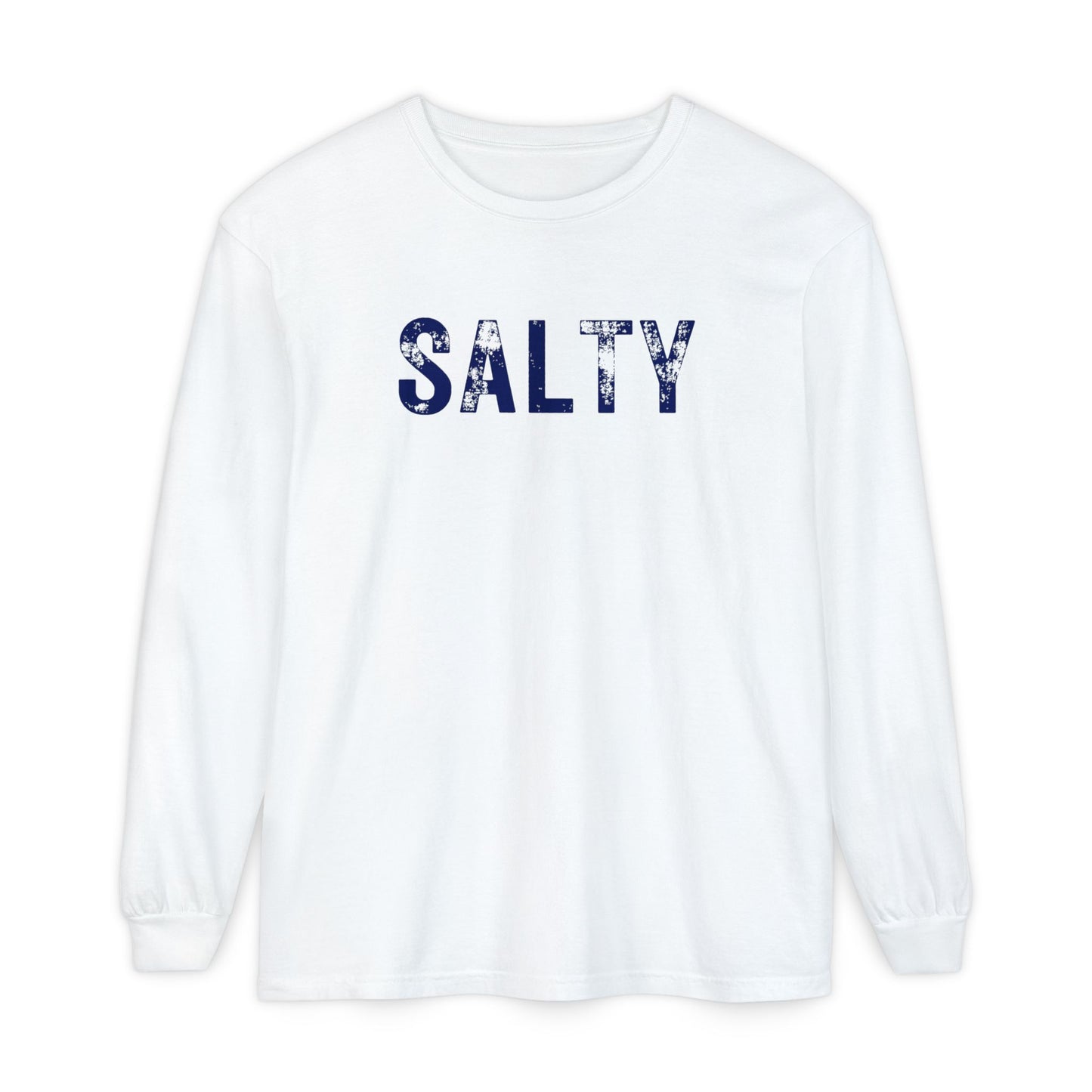 Salty Long Sleeve T-Shirt, Unisex Beach Apparel, Coastal Style Shirt, Ocean Lover Gift, Summer Casual Wear, Nautical T-Shirt