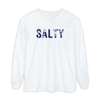 Salty Long Sleeve T-Shirt, Unisex Beach Apparel, Coastal Style Shirt, Ocean Lover Gift, Summer Casual Wear, Nautical T-Shirt