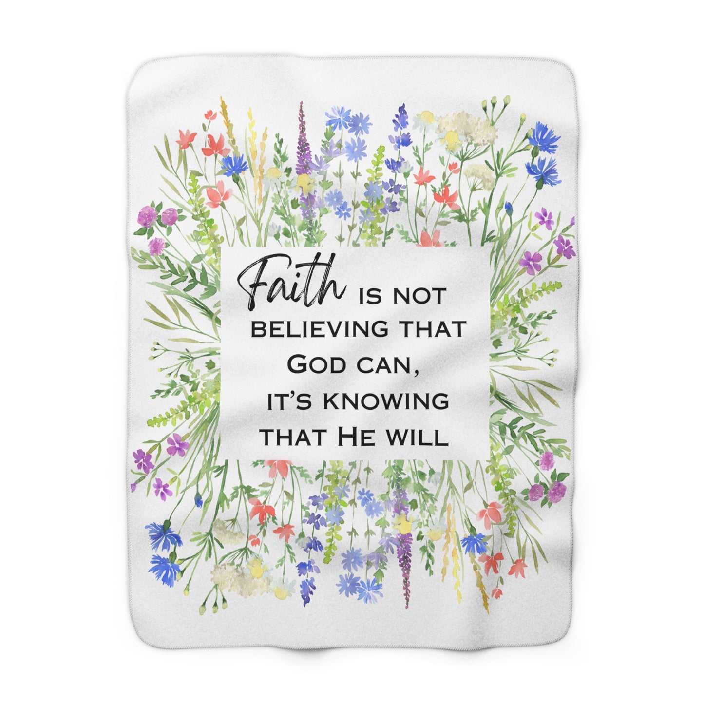 Floral Faith Sherpa Fleece Blanket