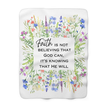 Floral Faith Sherpa Fleece Blanket
