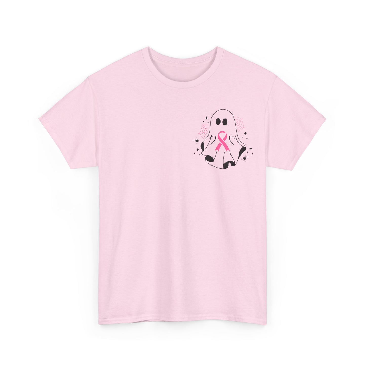 Cute Ghost Breast Cancer Awareness Tee | Unisex Heavy Cotton Tee, Halloween Shirt, Breast Cancer Support, Boo Sheet Tee, Gift for Her