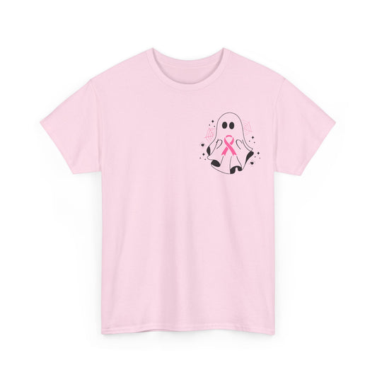 Cute Ghost Breast Cancer Awareness Tee | Unisex Heavy Cotton Tee, Halloween Shirt, Breast Cancer Support, Boo Sheet Tee, Gift for Her