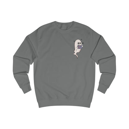 Book Lovers/Ghost Unisex Sweatshirt - Perfect for Halloween, Cozy Fall Wear, Gift for Book Lovers, Ghost and Books Design