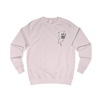 Book Lovers/Ghost Unisex Sweatshirt - Perfect for Halloween, Cozy Fall Wear, Gift for Book Lovers, Ghost and Books Design