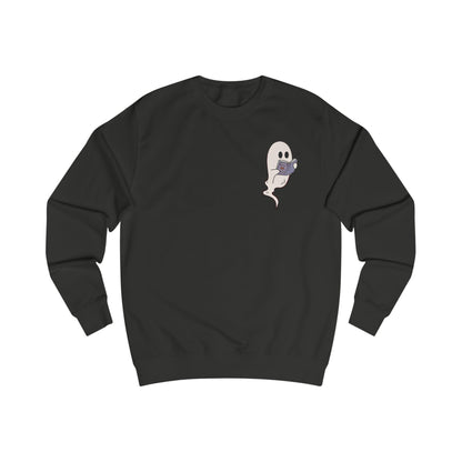 Book Lovers/Ghost Unisex Sweatshirt - Perfect for Halloween, Cozy Fall Wear, Gift for Book Lovers, Ghost and Books Design