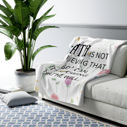 Floral Faith Sherpa Fleece Blanket
