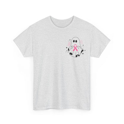 Cute Ghost Breast Cancer Awareness Tee | Unisex Heavy Cotton Tee, Halloween Shirt, Breast Cancer Support, Boo Sheet Tee, Gift for Her