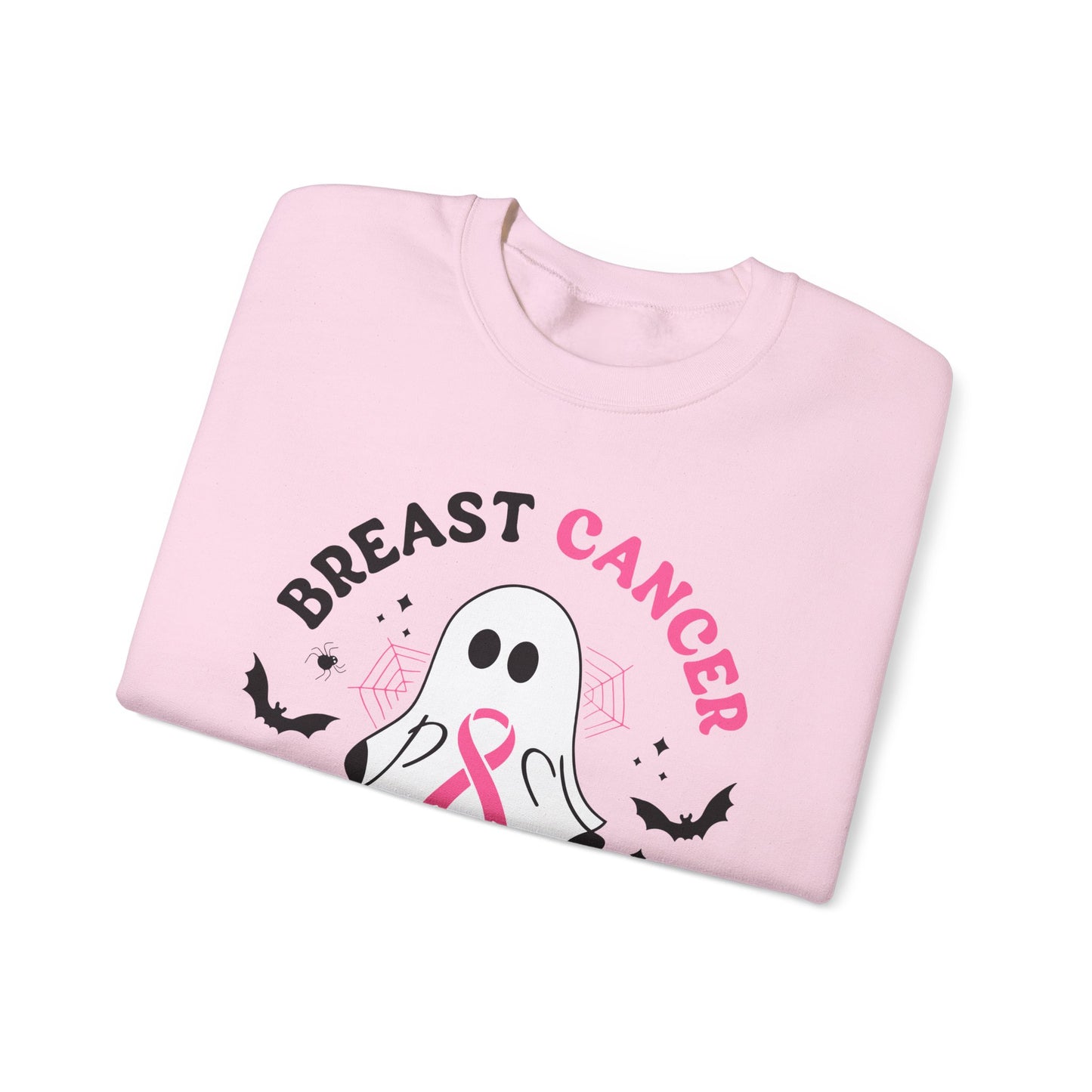 Breast Cancer Awareness Ghost Sweatshirt, Halloween Shirt, Gifts for Her, Funny Crewneck, Unisex Casual Wear