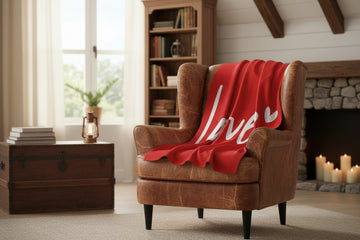 Love Heart Plush Blanket — Red Velveteen Cozy Throw for Valentine’s Day & Every Day!