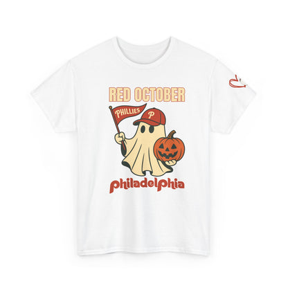 Red October Shirt, Spooky Season Apparel, Unisex Cotton T-Shirt, Fall Festival Wear
