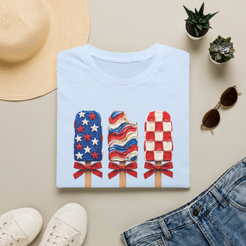 Patriotic Popsicles T-Shirt — American Flag Ice Pop 4th of July Tee