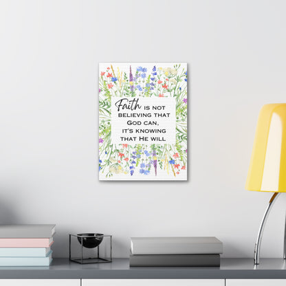 Floral "Faith" Canvas Wall Art