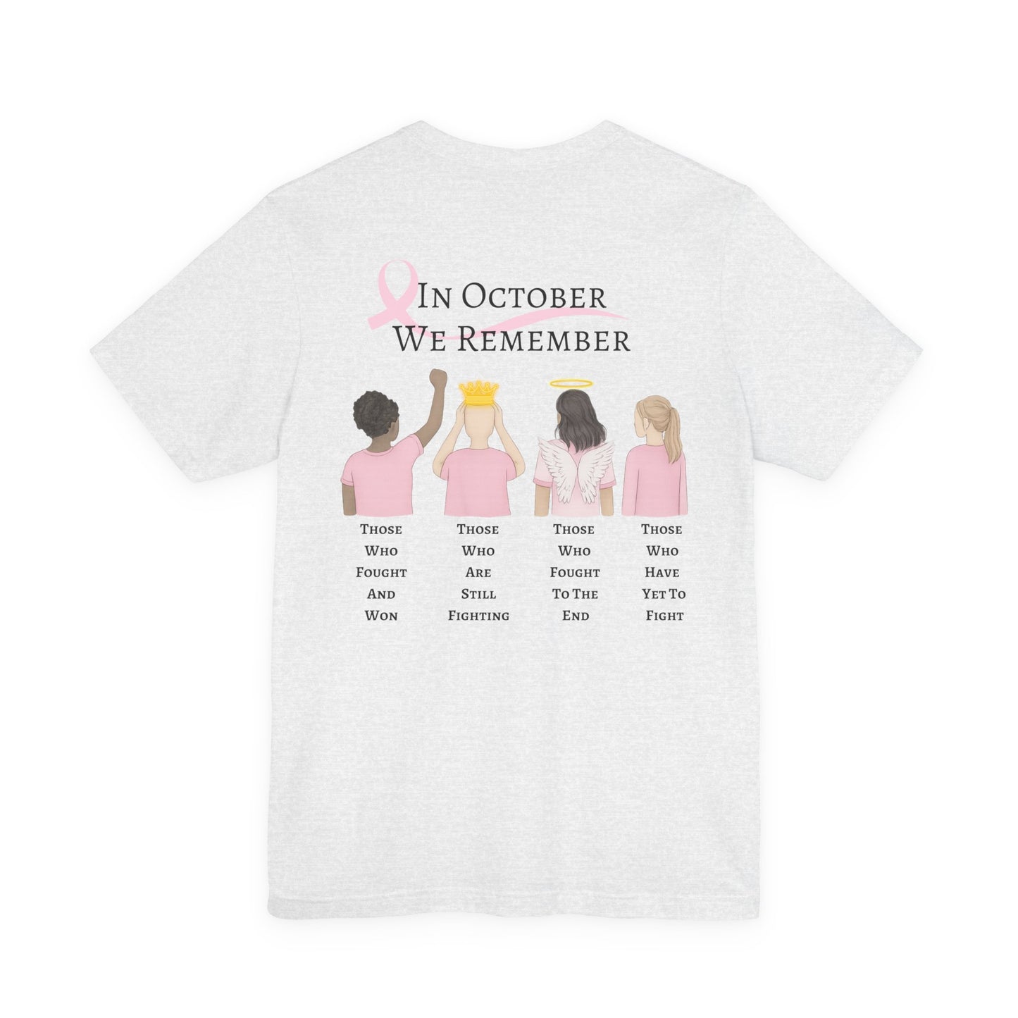 Pink Ribbon Awareness Tee | Breast Cancer Awareness Month T-Shirt, Gift for Supporters, October Fundraiser, Unisex Short Sleeve Shirt