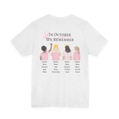 Pink Ribbon Awareness Tee | Breast Cancer Awareness Month T-Shirt, Gift for Supporters, October Fundraiser, Unisex Short Sleeve Shirt