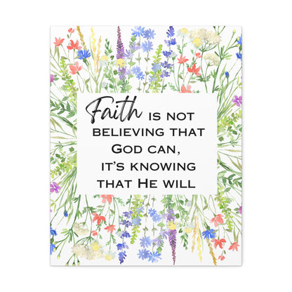 Floral "Faith" Canvas Wall Art