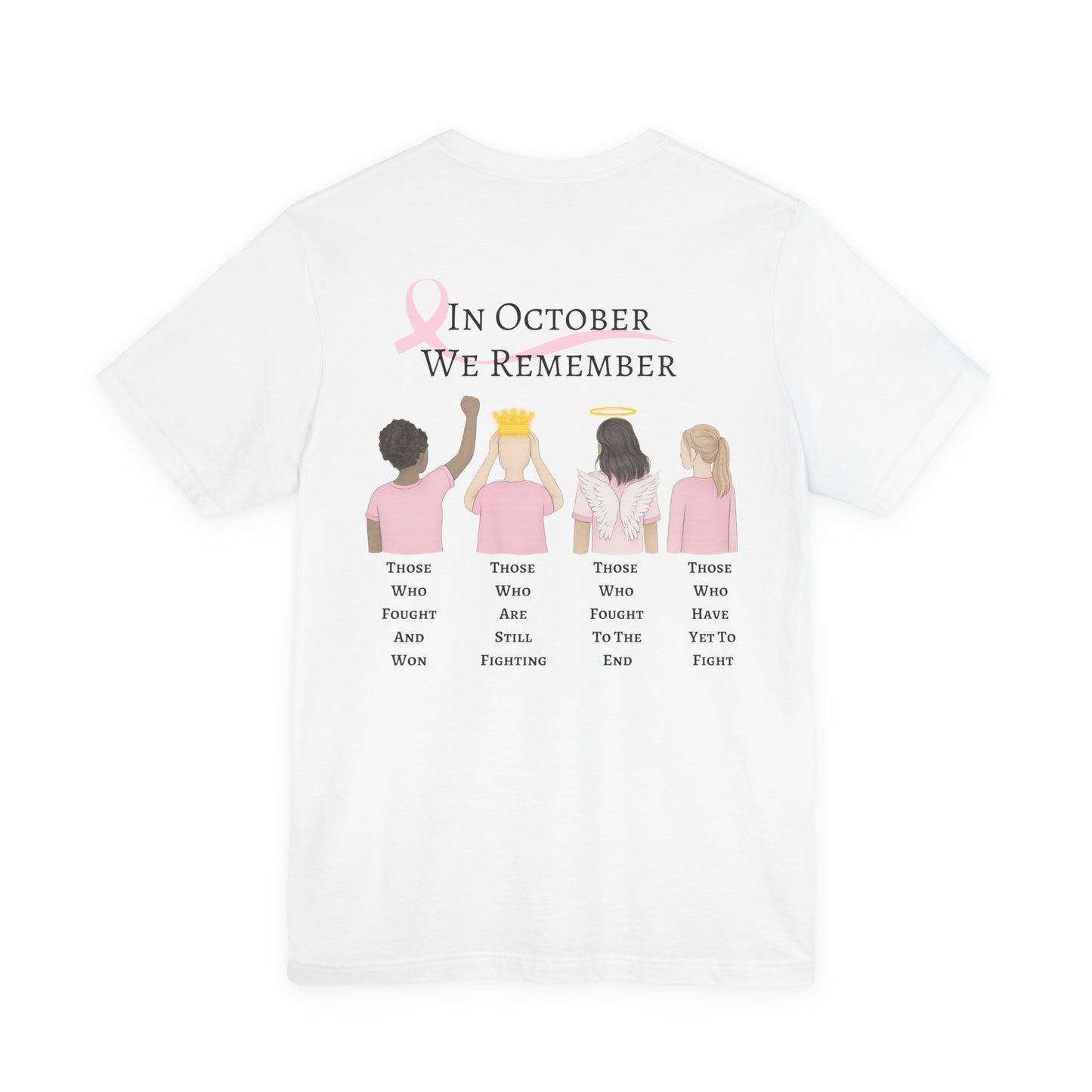 Pink Ribbon Awareness Tee | Breast Cancer Awareness Month T-Shirt, Gift for Supporters, October Fundraiser, Unisex Short Sleeve Shirt