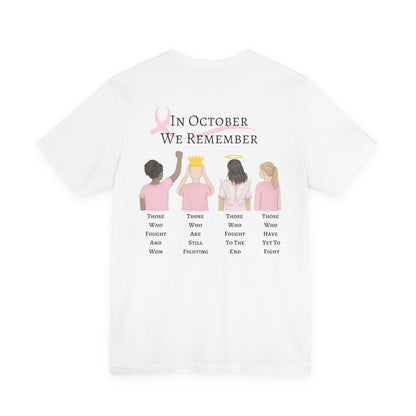 Pink Ribbon Awareness Tee | Breast Cancer Awareness Month T-Shirt, Gift for Supporters, October Fundraiser, Unisex Short Sleeve Shirt