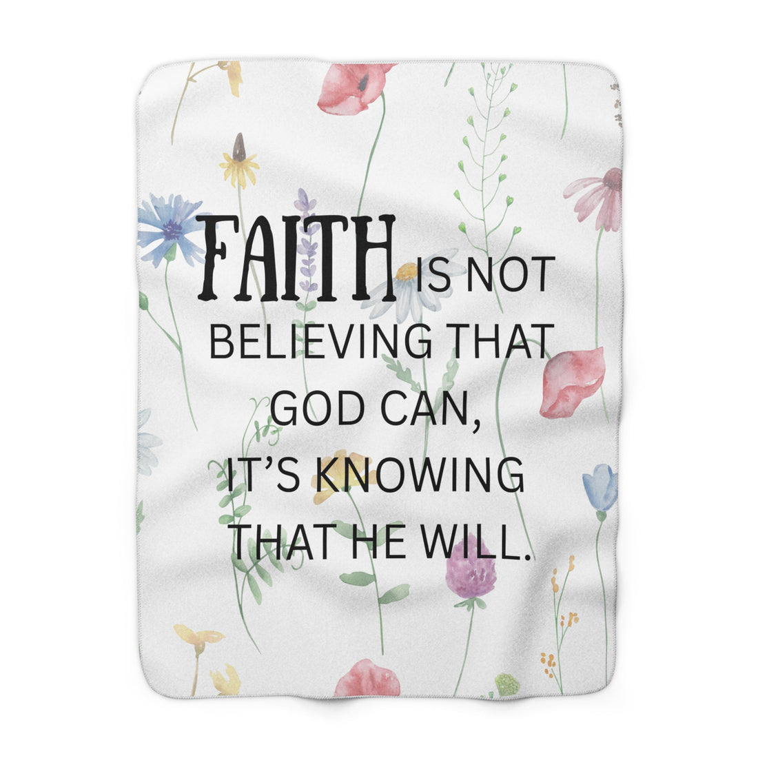 Floral Faith Sherpa Fleece Blanket