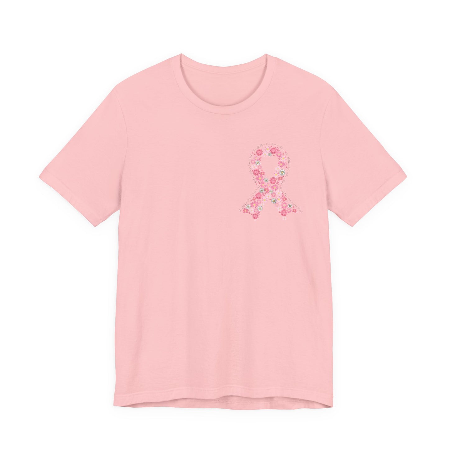 Pink Ribbon Awareness Tee | Breast Cancer Awareness Month T-Shirt, Gift for Supporters, October Fundraiser, Unisex Short Sleeve Shirt