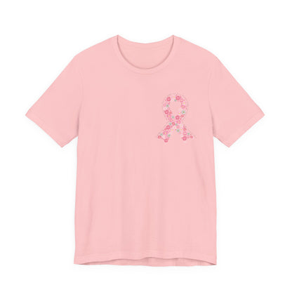 Pink Ribbon Awareness Tee | Breast Cancer Awareness Month T-Shirt, Gift for Supporters, October Fundraiser, Unisex Short Sleeve Shirt