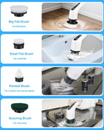 Cordless Electric Spin Scrubber with Extendable Handle. Makes cleaning so much easier!  No more bending or reaching.  Just charge and go!