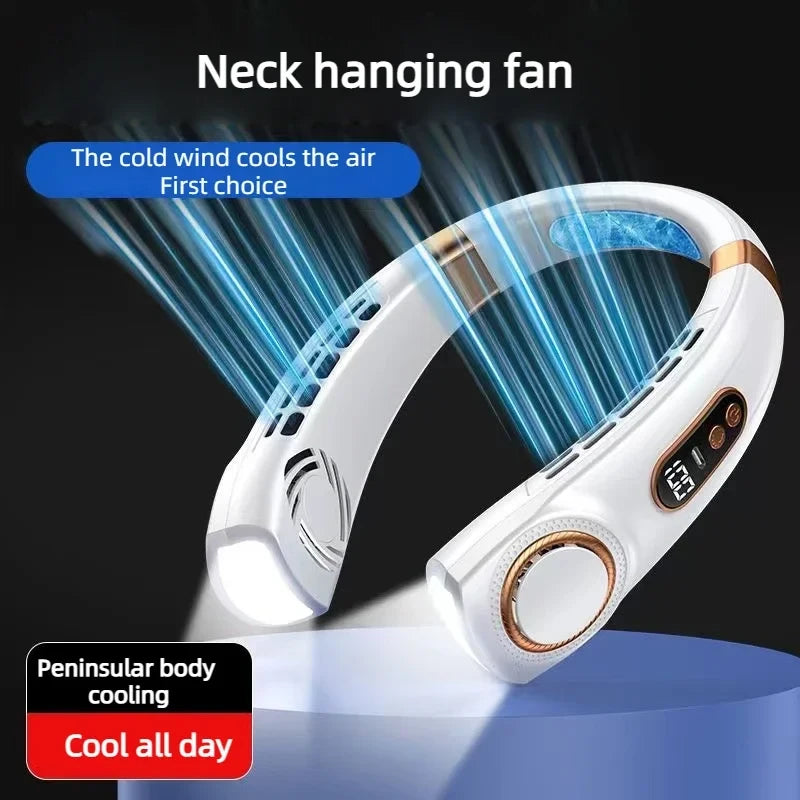 Portable Bladeless Neck Fan with Built-In Light. Hands-free cooling and built-in lighting for hot days, night walks, travel, and everyday use.  SHIPS FREE!