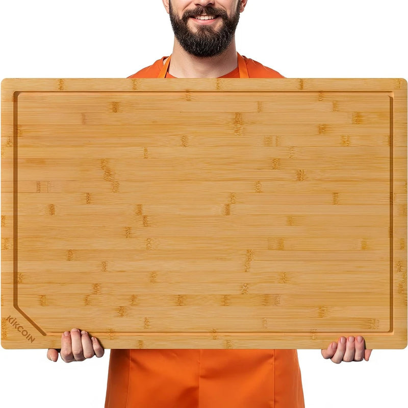 Extra-Large Bamboo Cutting Board That Instantly Adds Prep Space! Fits over most sinks or stovetops to give you more room for chopping, carving, serving, and meal prep.
