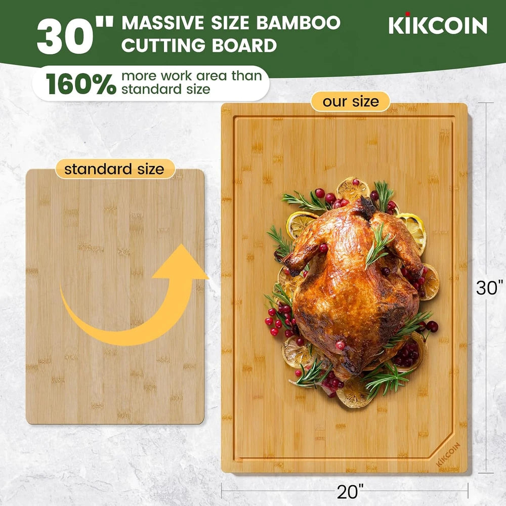 Extra-Large Bamboo Cutting Board That Instantly Adds Prep Space! Fits over most sinks or stovetops to give you more room for chopping, carving, serving, and meal prep.