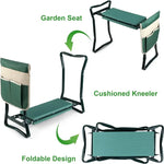 Portable Foldable Garden Kneeler and Seat with Tool Pouch & EVA Pad | Portable Foldable Gardening Kneeling Bench Stool with Tool Pouch & EVA Foam Pad for Gardeners, Seniors & Women