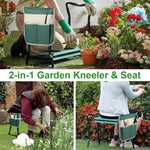 Portable Foldable Garden Kneeler and Seat with Tool Pouch & EVA Pad | Portable Foldable Gardening Kneeling Bench Stool with Tool Pouch & EVA Foam Pad for Gardeners, Seniors & Women