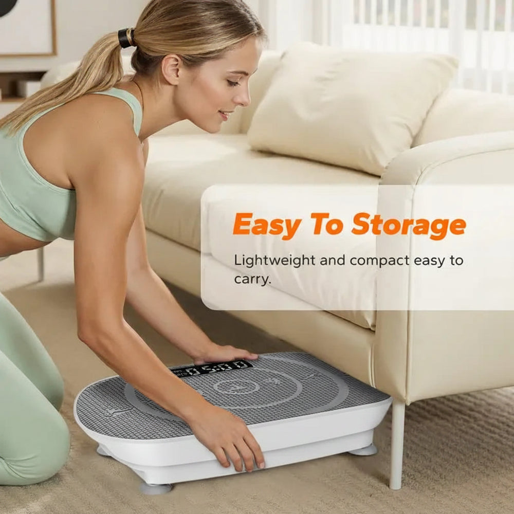 Compact Curved Vibration Plate for At-Home Movement