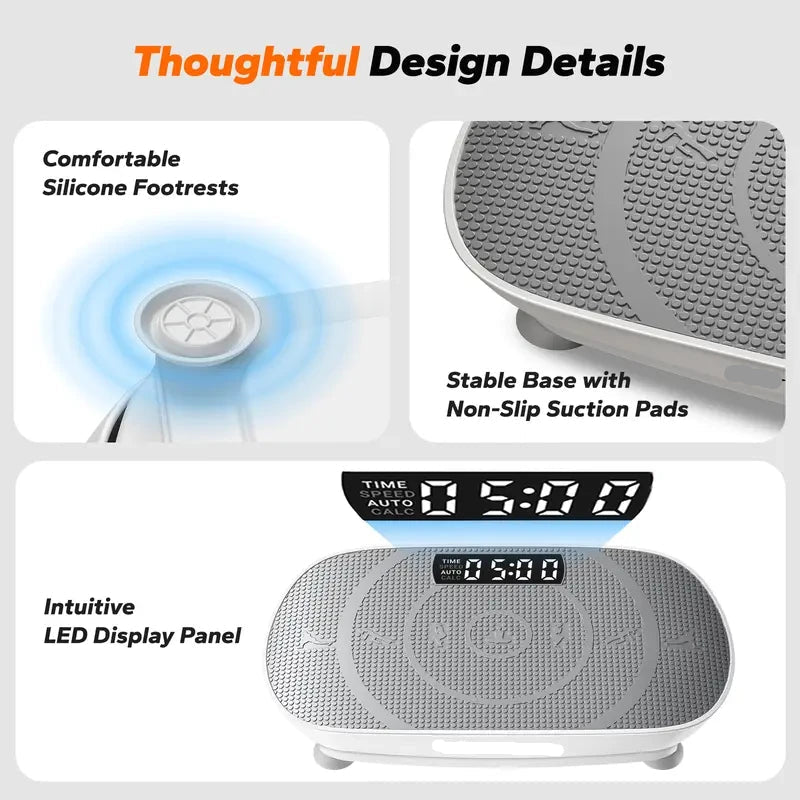 Compact Curved Vibration Plate for At-Home Movement