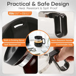 Mini Brew 16 oz Glass Coffee Mug with Lid.  Heat-Resistant Coffee Pot-Shaped Cup with Measurement Marks and Ergonomic Handle, Novelty Gift for Coffee Lovers! SHIPS FREE! 2 bonus gifts included today!