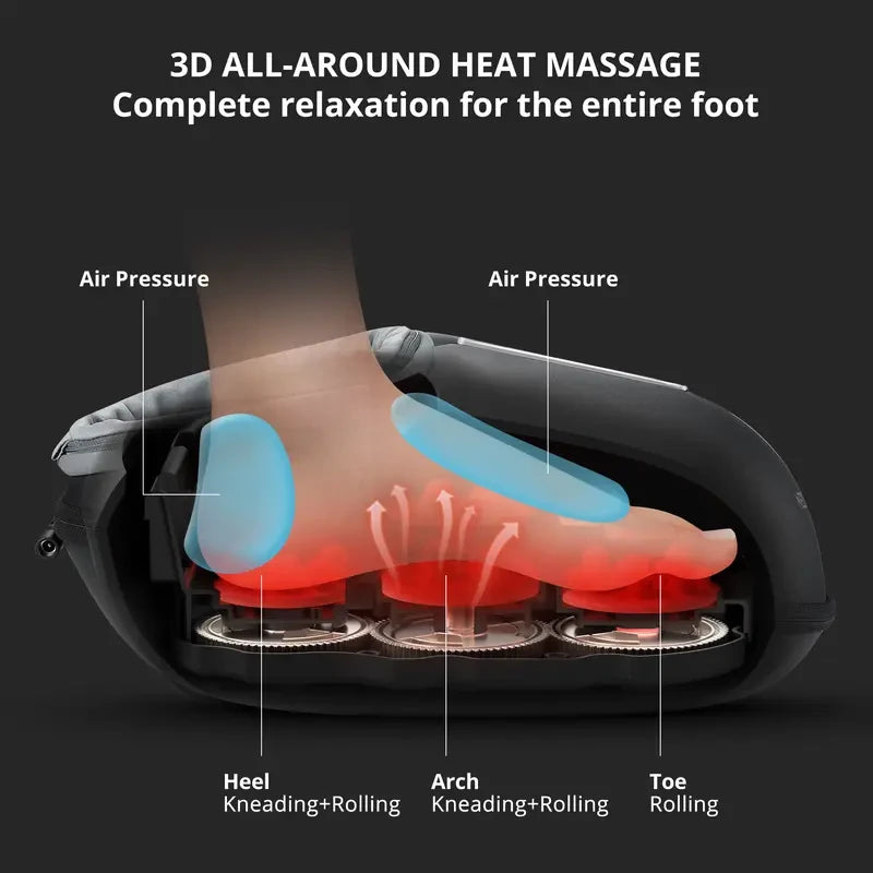 Soothing CozyFeet Heated Foot Massager — Upgraded Shiatsu Foot Massager Machine.  Quiet, Portable Design w/ Removable Sleeve, Ideal  Gift for Relaxing Therapy.  Shipping's Included!  No Hidden Fees!