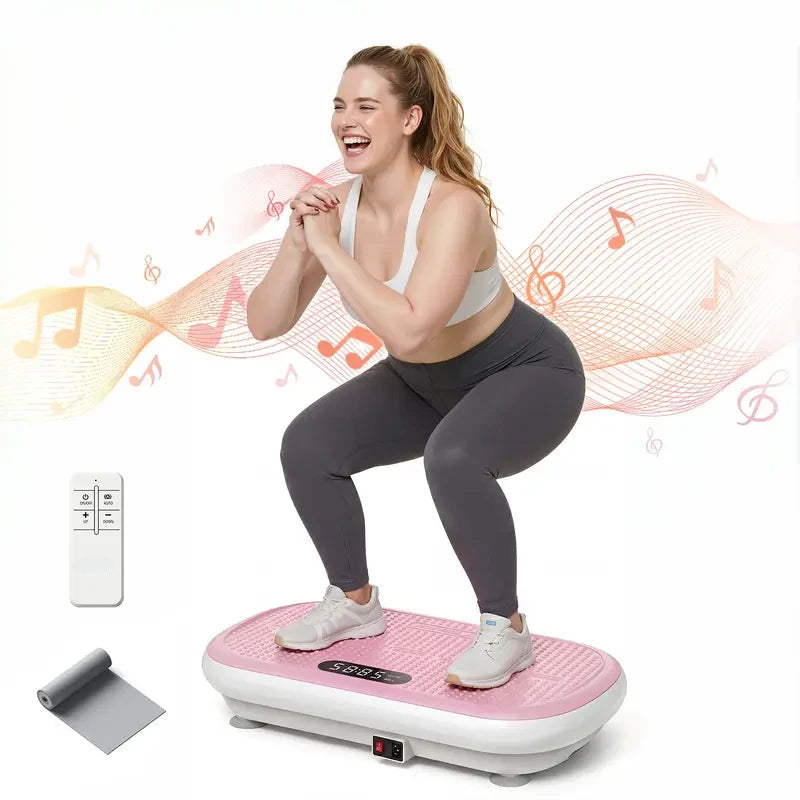 High-Power Vibration Plate features a larger, more stable platform, allowing users to perform full-range movements like squats and lunges with confidence. Max weight: 440lbs!!