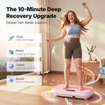 High-Power Vibration Plate features a larger, more stable platform, allowing users to perform full-range movements like squats and lunges with confidence. Max weight: 440lbs!!