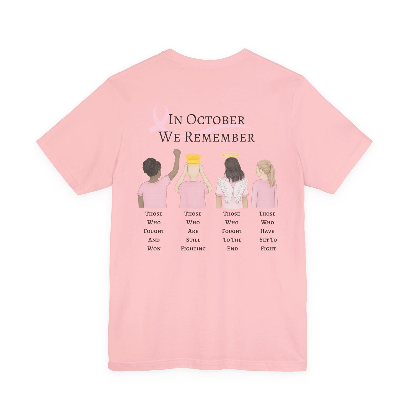 Pink Ribbon Awareness Tee | Breast Cancer Awareness Month T-Shirt, Gift for Supporters, October Fundraiser, Unisex Short Sleeve Shirt