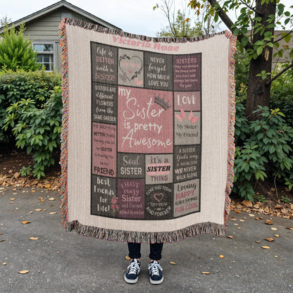 My Sister, My Friend – Personalized/Premium Woven Throw Blanket